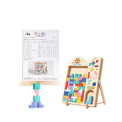 Tetris Puzzle Building Block Set, Ages 3-6, Montessori Educational Toy - 5