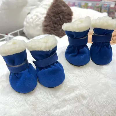 Yumuşak tabanlı peluşlu evcil hayvan botu, kapalı alan kış modeli - 9