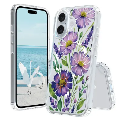 Apple iPhone 17 Pro Max manyetik telefon kılıfı, sınır ötesi Avrupa ve Amerikan çiçek desenli TPU+PC koruyucu kılıf - 12