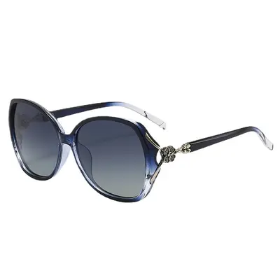 Polarized Four-Leaf Clover Large-Frame Retro Sunglasses for Women - 6