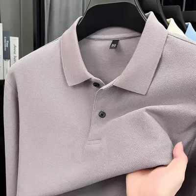 Herren-Langarm-Poloshirt aus 100% Baumwolle, besticktbar - 11