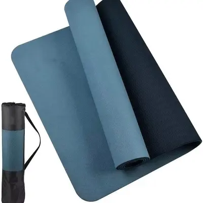 TPE yoga mat 6mm, dual-color, universal size, with carry set - 13