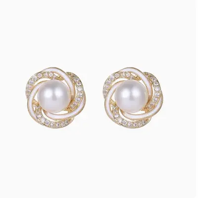 925 Silver Stud Earrings Women French Style Luxury Elegant - 6