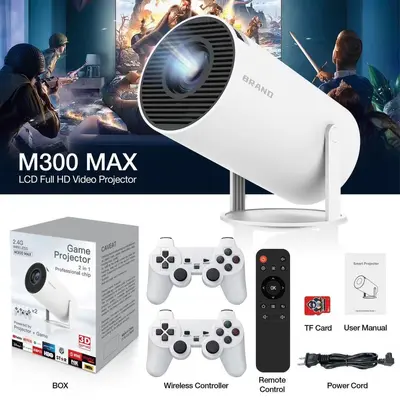 Cross-border Popular M300MAX Portable Home Projection Gaming Console 4K Quality RK3326H713 Chip Stable
