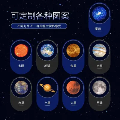 Starry Sky LED Night Light with Moon Design and Logo Projection - 7
