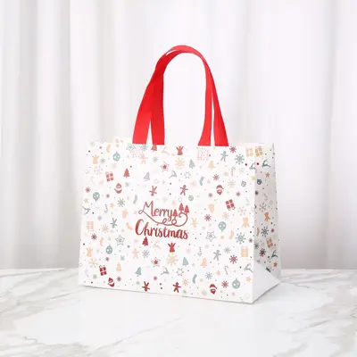 Kaschierte Weihnachts-Vliestragetasche mit 3D-Geschenkdesign - 8
