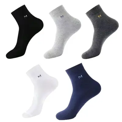 M Mid-Calf Socks Versatile Premium Socks Four-Season Mid-Calf Socks Business Socks Casual Socks Solid Color Letter Versatile Socks