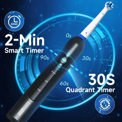 High-End Rotary Electric Toothbrush with Travel Case - 3