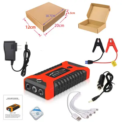 12V Large Capacity Car Jump Starter Power Bank, Emergency Starter - 8
