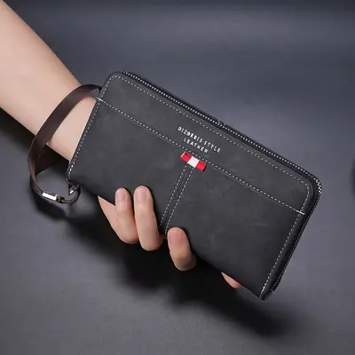 Men's Long Zipper Wallet with Large Phone Compartment - 3