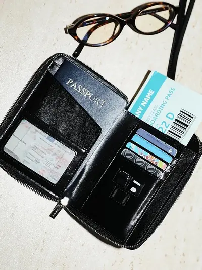 Diebstahlschutz-Reisepass-Tasche, Münzgeldbörse, Reisedokumenthalter - 4
