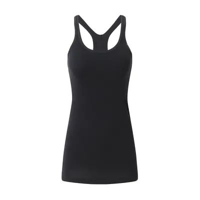 Women's Long Yoga Tank Top with Chest Pads and Criss-Cross Back - 8