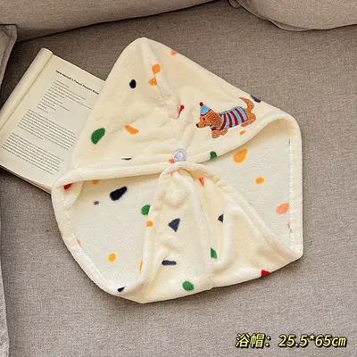 Women's bath towel, coral fleece, three-piece set - 9