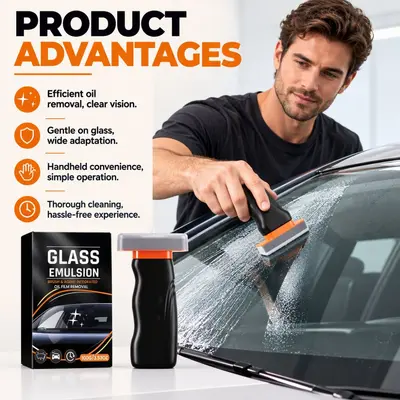 Portable Car Glass Oil Film Cleaning Brush