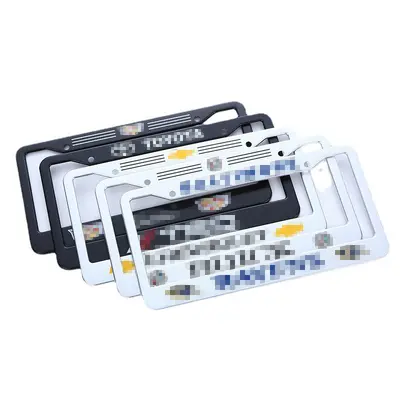 Cross-border aluminum alloy license plate frame, American car license plate frame, LOGO screen printing available