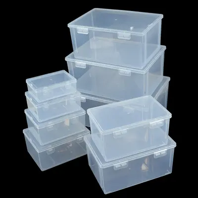 PP Leerbox große Flip-Top-Kunststoffbox transparent Dokumenten-Rechnungsspeicherbox mit doppeltem Knopf rechteckige Anzeigekarton