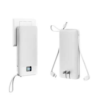 Powerbank mit integriertem Kabel, AC-Stecker, Schnellladung, 10000 mAh, mobile Stromversorgung, Geschenkverpackung, individuelle LOGO-Anpassung - 8