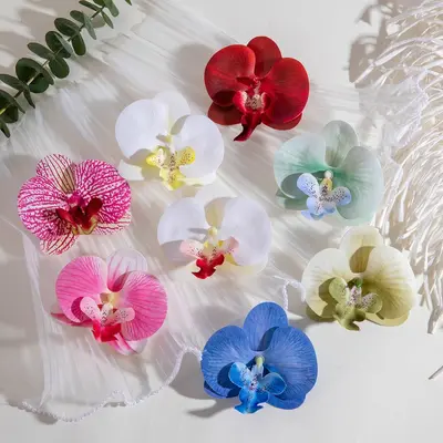 Amazon cross-border 3D colorful large butterfly orchid earrings, simulated flower earrings giving a fresh and atmospheric feel.