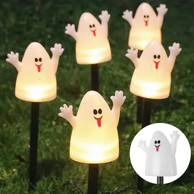 Halloween Solar LED Garden Light String, Waterproof, Pumpkin Ghost Design - 8