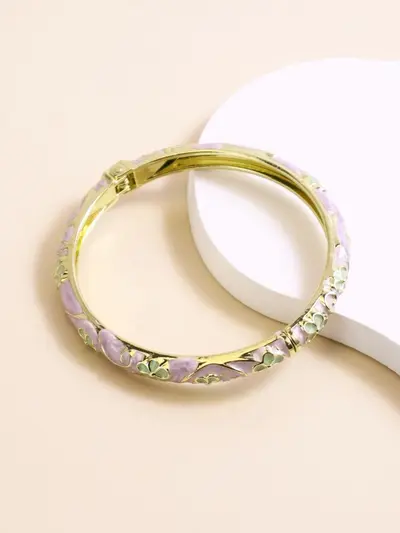 New Jingdezhen Cloisonné Bracelet Palace Style Enamel Painted Bangle Drip Oil Floral Series Open Cuff Rhinestone Jewelry Wholesale - 11