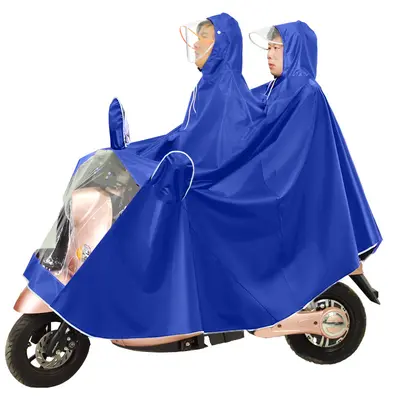 Electric vehicle raincoat, motorcycle rain cape, thickened bicycle battery car windshield, adult waterproof single and double poncho - 11