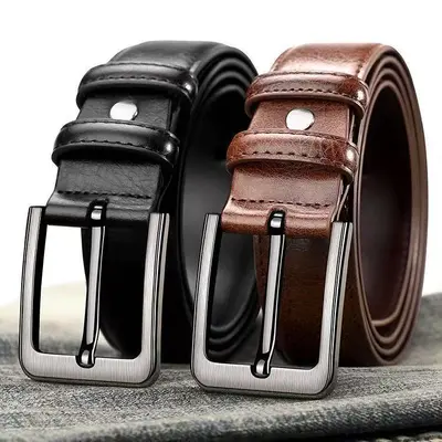 Amazon Cross-Border Men's Pin Buckle Belt Men's Belt Wide Belt Trouser Belt for Young and Middle-Aged Men Dropshipping