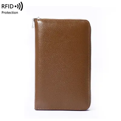 Hakiki deri çok kartlı RFID uzun cüzdan - 10
