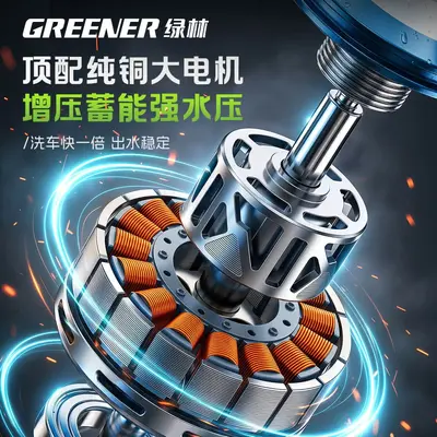 绿林洗车高压水枪家用清洗机无线大功率水泵家用洗地神器强力增压 - 3