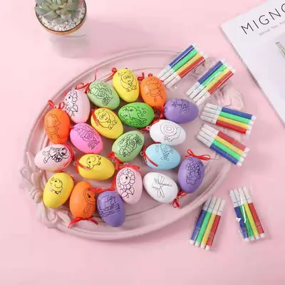 Easter Kids DIY Hand-Painted Egg Coloring Set, Educational Gift for Primary School Childre - 3