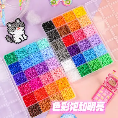 24 Renk BügGlitter Boncuk Seti Çocuklar İçin DIY Boncuk Puzzle Malzeme Paketi - 4
