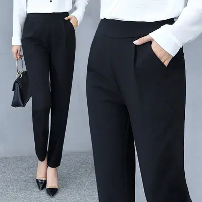 Women's Stretch Harem Pants, Loose Fit, Plus Size, Korean Style - 3