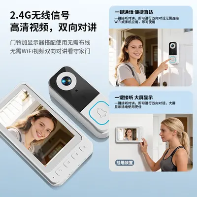 1080P Video Doorbell with 4.5-Inch Screen, Wireless, Two-Way Voice - 3