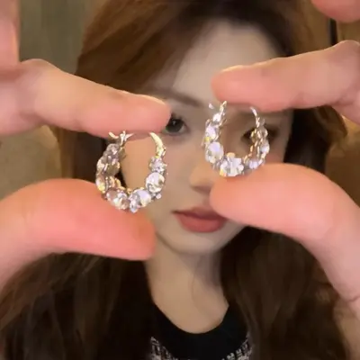 Sweet and Cool Style Spicy Girl Hoop Earrings 2025 New Simple Round Face Earrings Personality Internet Celebrity Circle Accessories - 10