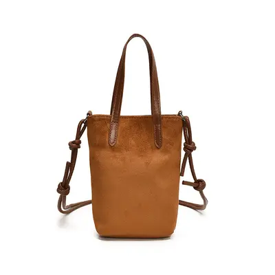 Retro Leopard Print Suede-Look Small Square Crossbody Bag for Women