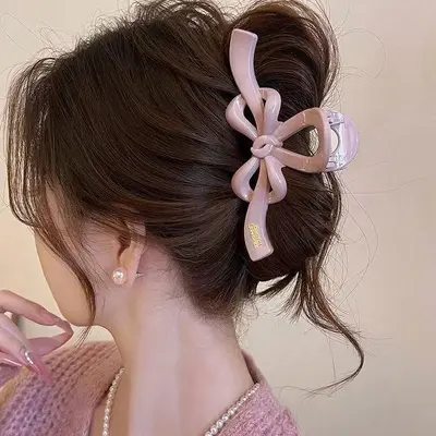 Large Bow Hair Clips Shark Clips Hair Accessories for Women 2026 Back of Head Clips Hair Ornaments Autumn Fresh Sweet Style - 4