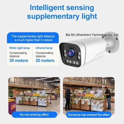 5MP çift ışık tam renkli HD gece görüşü metal POE gözetim kamerası yüz tanıma 5x optik zoom sınır ötesi