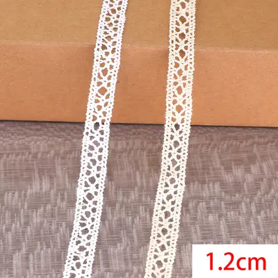 1,2 cm pamuk dantel şerit, ev yapımı el işi ve perde aksesuarı