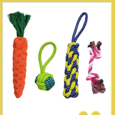 Chew-Resistant Cotton Rope Dog Toy Set for Small and Medium Dogs - 13