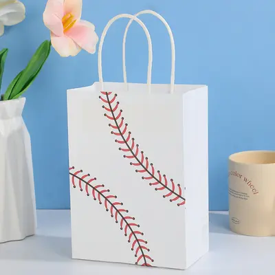 Cartoon Baseball Print Kraft Paper Gift Bag for Kids