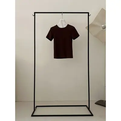Women's Crew Neck Straight Shoulder T-Shirt, Short Sleeve, 7 Colors - 9