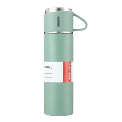 304 Stainless Steel Thermos Cup Set, Straight Body, 1 Cup 3 Lids - 6