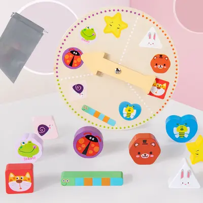 Kids Wooden Sensory Touch Mystery Box, Shape Recognition Early Education Toy - 7