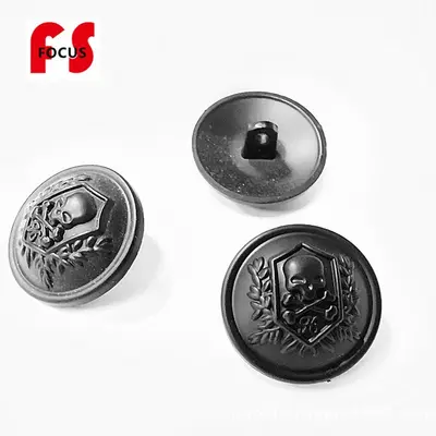 Metal Skull Buttons, Zinc Alloy, Hand-Stitched