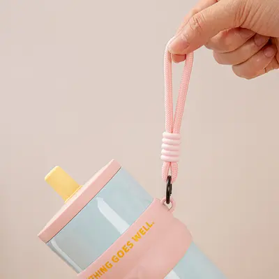 Taşıma Askılı Pipetli Termos Bardak 316 Paslanmaz Çelik Büyük Hacim 500ml - 4