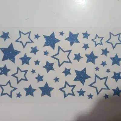 Gold Glitter Powder Five-Pointed Star Phone Stickers for Children, Waterproof