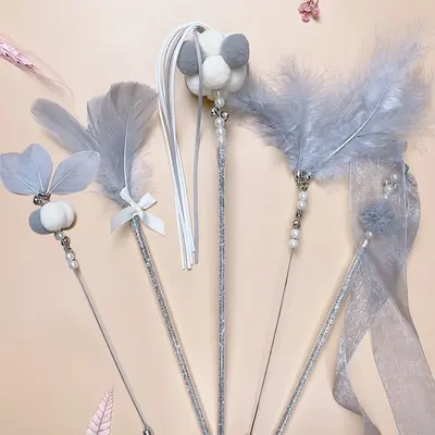 Fairy Cat Teaser Wand with Bell and Feather Toy - 8