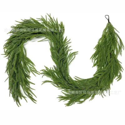Artificial Rattan Norfolk Pine Wall Decoration, Christmas Decor - 10