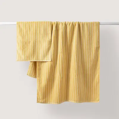 Cotton Towel Set Striped Thick Soft Antibacterial