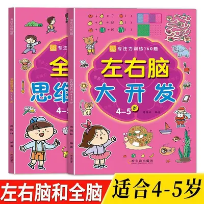2-3-4-5-6岁儿童全脑思维游戏书幼儿专注力训练左右脑开发益智书