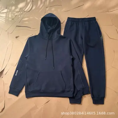 Kapüşonlu sweatshirt takımı yansıtıcı şerit - 9